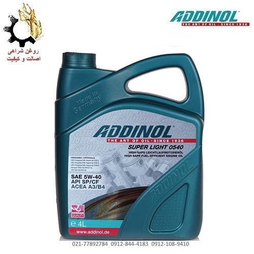 روغن موتور 5W-40 ادینول SP حجم 4 لیتر روغن موتور 5W-40 ادینول SP حجم 4 لیتر